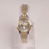 Two Tone Golden Chain Womans Watch Blue Dial